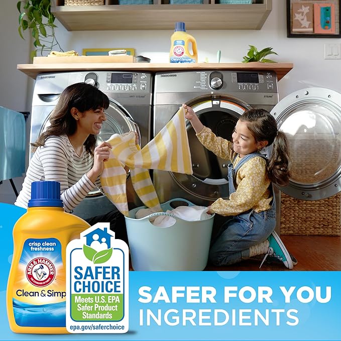 ARM & HAMMER Clean & Simple, 77 Loads Liquid Laundry Detergent, 100.5 Fl oz