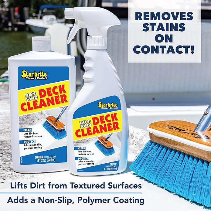 STAR BRITE Non-Skid Deck Cleaner & Protectant Ultimate Boat Deck Wash - Protects Against Future Stains & UV - Ideal for Fiberglass, Vinyl, Plastic, Painted & Metal Surfaces