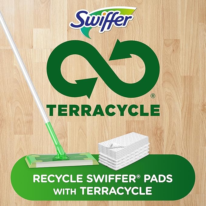 Swiffer Sweep + Mop, Dry Pads Refill, Floor Cleaner for Dirt, Dust, Hair, Cleaning Cloths for Mopping Home, Bathroom, Kitchen, Dust Mop, Floor Duster, Lavender, 52ct