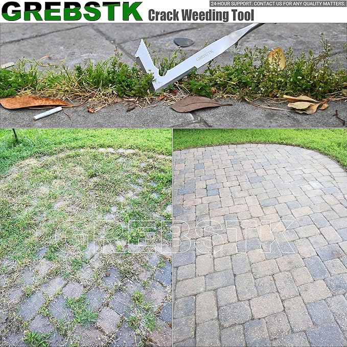 GREBSTK Crack Weeder Crevice Weeding Tool Manual Weeder Beech Handle Lawn Yard Gardening Tool