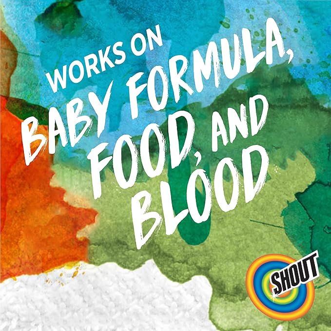 Shout Free Laundry Stain Remover Spray, Active Enzyme Formula is Fragrance, Bleach, and Dye Free, Removes Everyday Stains including Baby Stains - 22oz Spray (Pack of 2)
