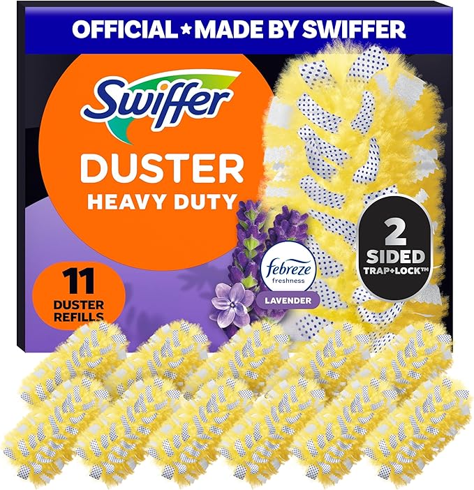Swiffer Dusters Heavy Duty Multi-Surface Duster Refills for Cleaning, Lavender, 11 Count