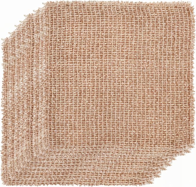 Redecker Large Copper Cleaning Cloth – 10 Pack – Woven Copper Scrubber for Pots Pans Sinks and Stainless Steel – Removes Burnt Food Residue – 10 x 10 in – Made in Netherlands