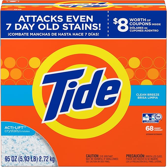 Tide Clean Breeze HE Turbo Powder Laundry Detergent, 68 Loads, 95 Oz