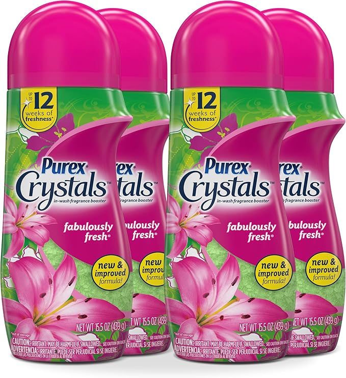 Purex Crystals in-Wash Fragrance and Scent Booster, Fabulously Fresh, 15.5 Ounce, 4 Count