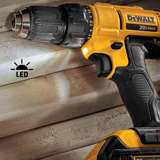 DEWALT 20V MAX Cordless Drill and Impact Driver, Power Tool Combo Kit , Includes 2 Batteries, Charger and Bag (DCK240C2)