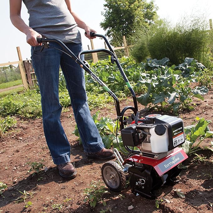 Earthquake MC43 Cultivator, 43cc 2-Cycle Viper Engine, 6-10” Adjustable Width, 8” Max Depth, Overhand Handlebars, Lightweight, U.S. Based Customer Service