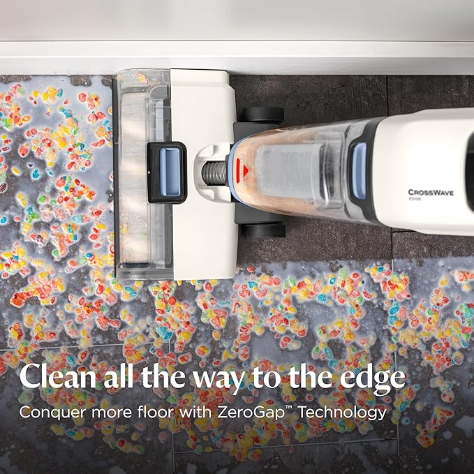 Bissell CrossWave Edge Floor Cleaner, Wet Dry Vacuum Mop with Zero-Gap Edge Technology & Powerful Suction for Tile Floors and Stain Removal, 4111A