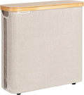 StorageWorks Large Toilet Paper Storage with Bamboo Lid, Toilet Paper Holder Basket for Up to 12 Mega or 16 Regular Size Rolls, Paper Storage Baskets for Bathroom, Light Khaki, 1 Pack