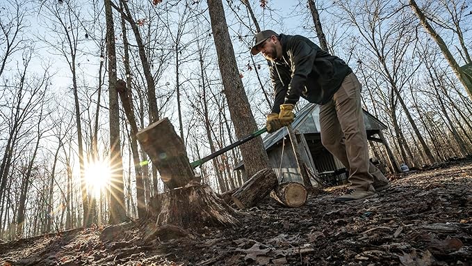 Hooyman Splitting and Chopping Axes, and Splitting Maul with Heavy Duty Construction, V Grind Blade, Ergonomic No-Slip H-Grip Handle, and Sheath for Gardening, Hunting, Camping, Firewood, and Outdoors