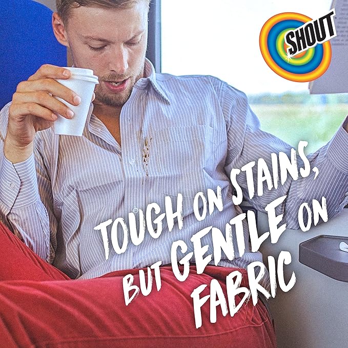 Shout Wipe & Go Instant Stain Remover Wipes, No Wash Required, Safe on Colorfast Washables, Travel & Baby Diaper Bag Essentials, Removes Grass, Coffee, Makeup & More, 12 Wipes (Pack of 12)