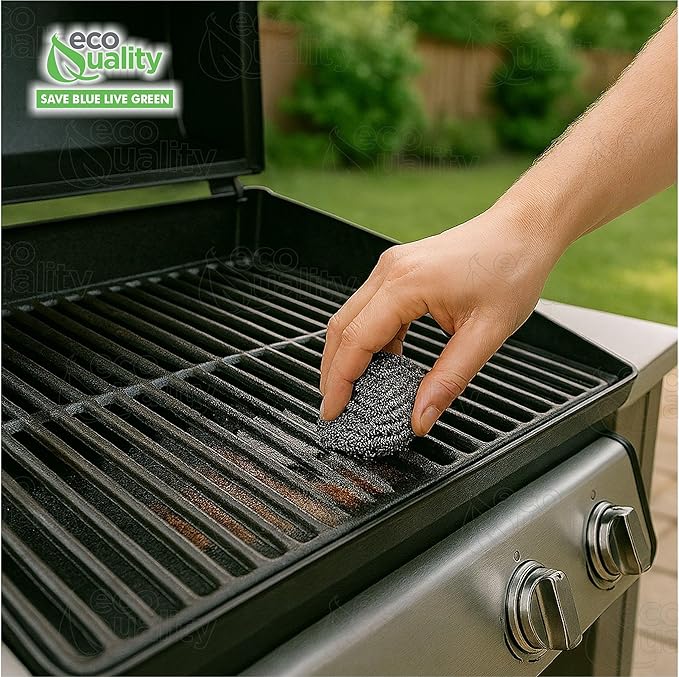 48 Pack Stainless Steel Sponges, Steel Wool Scrubber, Scrubbing Scouring Pad for Pots, Pans and Ovens Great for Kitchen, Bathroom, Outdoors by EcoQuality
