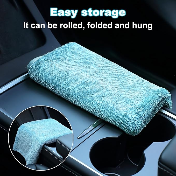 JOYMOOP Microfiber Towels for Cars, 63" x 29.5" Car Drying Towel, Blue Reusable Car Towel, Quick Drying Car Microfiber Cleaning Cloth for RVs, SUVs, Trucks