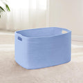 45L Small Baby Girls Laundry Basket for Nursery Storage,Cute Woven cotton Rope Baskets for Kids Toy，Gifts, Boho Square Wicker Blanket hamper for Living Room,Bedroom Dirty Clothes,Blue Purple
