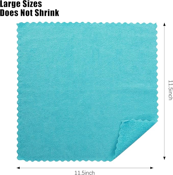 MOONQUEEN 12 Pack Microfiber Cleaning Cloth - Reusable Cleaning Rag, Fast Drying Cleaning Towels,12"X12", Green/Blue/Yellow/Pink