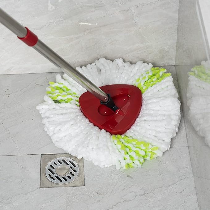 Matthew Cleaning 6Pack Green Microfiber Spin Mop Replacement Head Compatible with EasyWring Spin Mop Replace Head-EasyWring High Absorbency,Machine Washable,Microfiber Spin Mop Refills
