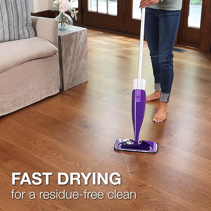 Bona Hardwood Floor Cleaner Bottle for use with Swiffer WETJET Spray Mop, makes 64 Fl Oz - Includes Filled Bottle + Concentrate Refill for Wood Floor Cleaning