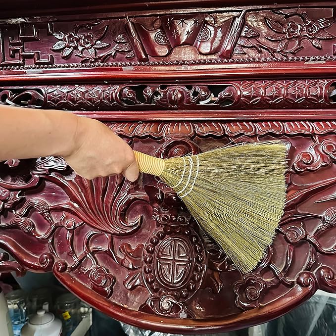 Set of 2 Brooms for Kid 12.6 inch- Vietnamese Natural Straw Soft Broom - Small Broom