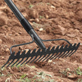 60'' Heavy Duty Garden Rake with Stainless Steel Handle, Metal Head for Loosening Soil, Gathering Leaves, Leveling Lawns