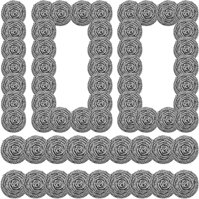 100 Pcs Stainless Steel Scouring Pads Heavy-Duty Metal Sponge Scrubbers for Kitchen & Grill Cleaning, Rust-Resistant Steel Wool for Pots, Pans, Oven 2.5"x1.5"
