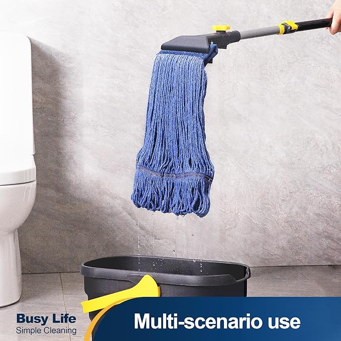 Yocada Looped-End String Wet Mop Head Refill Replacement Heavy Duty Cotton Commercial Industrial Grade Floor Cleaning