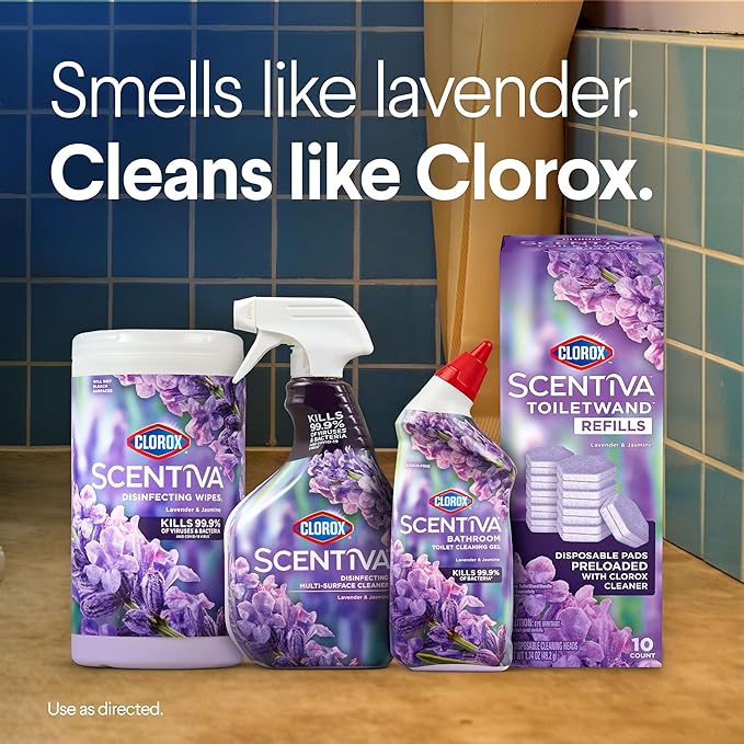 Clorox Scentiva ToiletWand Refills, Lavender and Jasmine, 20 Count