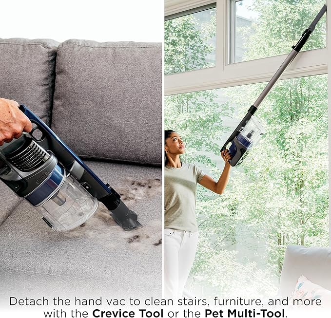 Shark | Pet Cordless Vacuum Cleaner | LED Headlights | Removable Handheld Vacuum for Pet Hair | Crevice Tool & Pet Multi-Tool Included | 40min Runtime | For Carpet & Hard Floors | Grey | IX141