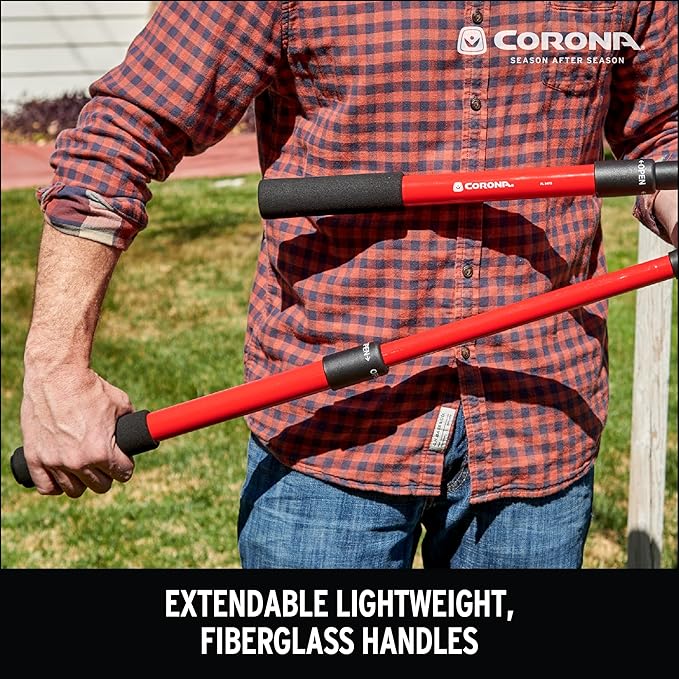 Corona FL 3470 Compound Action Bypass Lopper with Extendable Handles, 1-1/2" Cut, 21" to 33" Length