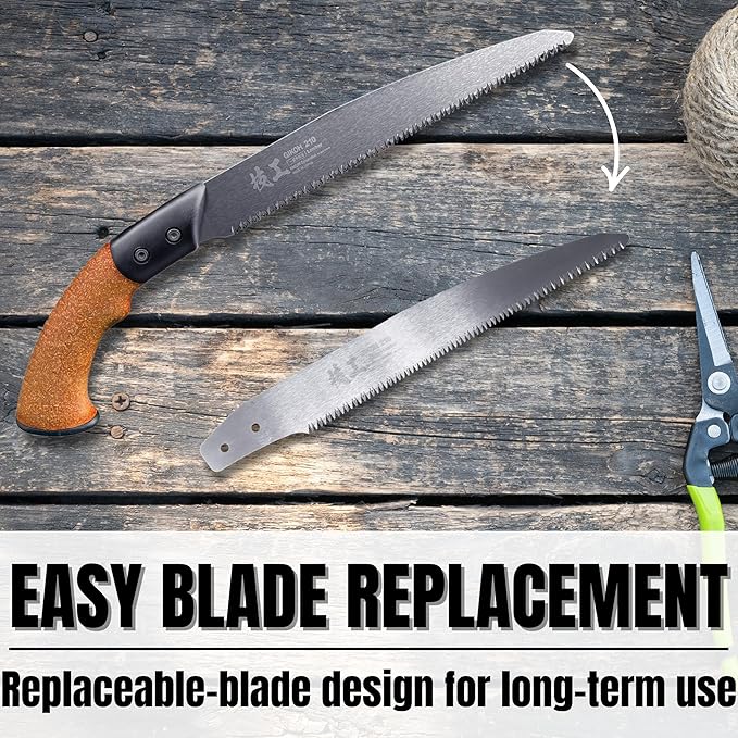 KAKURI Japanese Pruning Saw 8.2" for Tree Trimming - Replacement Blade (1 pc) - Made in Japan
