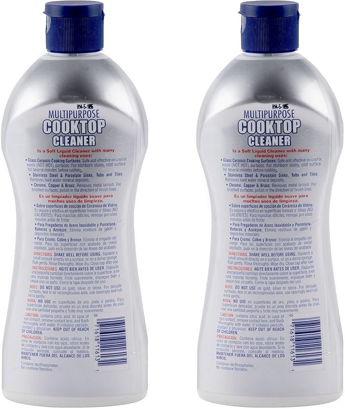 Bar Keepers Friend Multipurpose Ceramic and Glass Cooktop Cleaner | 13-Ounces | 2-Pack