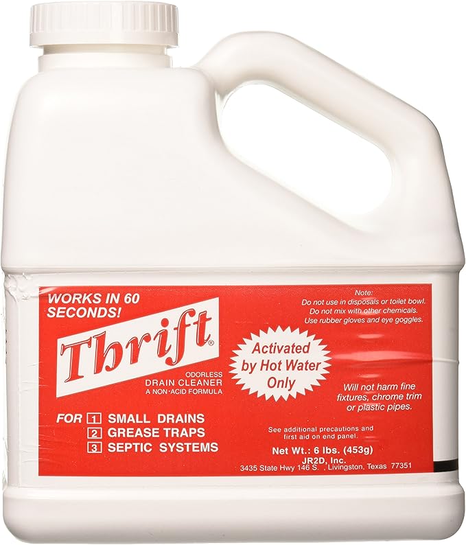 Thrift FBA_T-600 Alkaline Based 6 lb. Granular Drain Cleaner, White