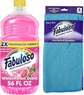 Fabuloso Multi-Purpose Cleaner & Floor Cleaner, 2X Concentrated, Watermelon Scent, 56 fluid ounces Microfiber Cleaning Cloths - Rainbow Colors