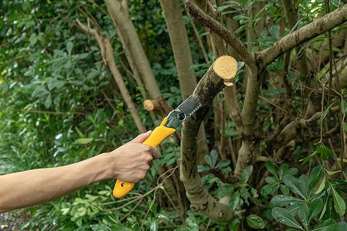 Toolux Folding Saw,9.45 Inch Hand Saws for Wood Camping, Large Dry Wood Pruning Saws With Hard Teeth, Quality SK-5 Steel Compact Design with Non-Slip Ergonomic Handle for Outdoor Use,9.45Inch-Yellow