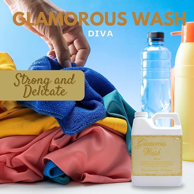 Worldwide Nutrition Bundle Compatible with Tyler Candle Company Glamorous Wash Diva Laundry Liquid Detergent - Diva Scented Luxury Detergent - Hand and Machine Washable - 907g (32 Fl oz) with Keychain