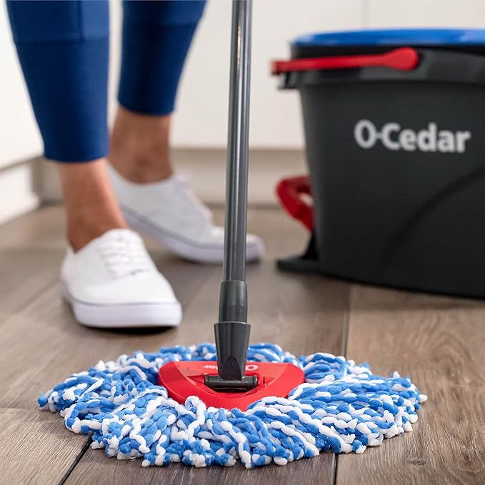 O-Cedar RinseClean Spin Mop & Bucket System | Clean with Water | Removes 99% of Bacteria