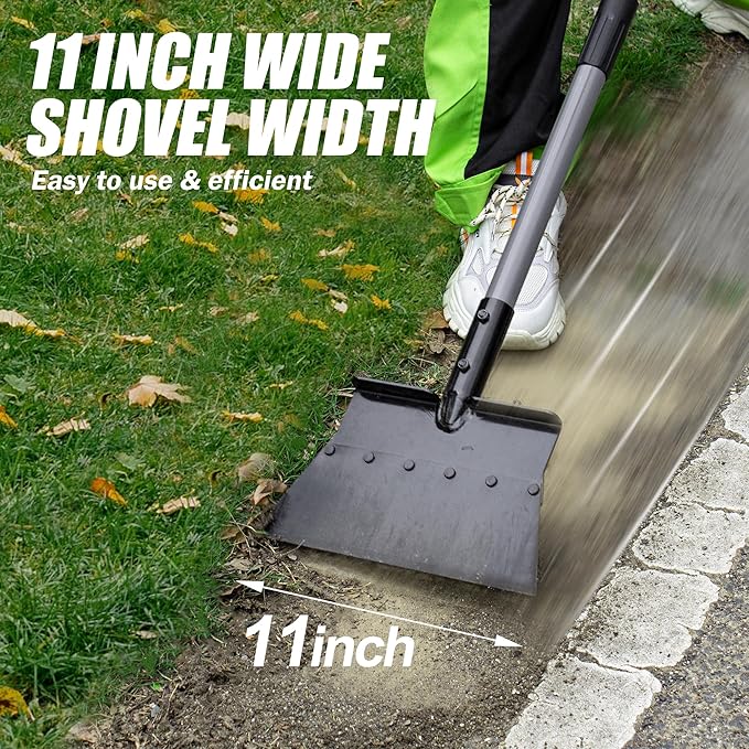 Suchtale Garden Flat Shovel Scraper, Heavy Duty Multifunctional Outdoor Cleaning Shovel with 54 Adjustable Long Handle, Ideal for Weed Removal, Lawn Edging, Trenching and Snow & Ice Scraping