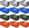 Cosy Family 12 Pack Heavy Duty Moving Bags with Backpack Straps - Strong Handles & Zippers, Storage Totes For Space Saving, Fold Flat, Alternative to Moving Box (X-Large-Set of 12, Multicolored)