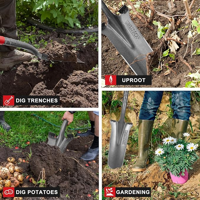 Drain Spade Shovel Garden Spades Shovels for Digging Transplanting Sharp Shooter Shovel,44 inches