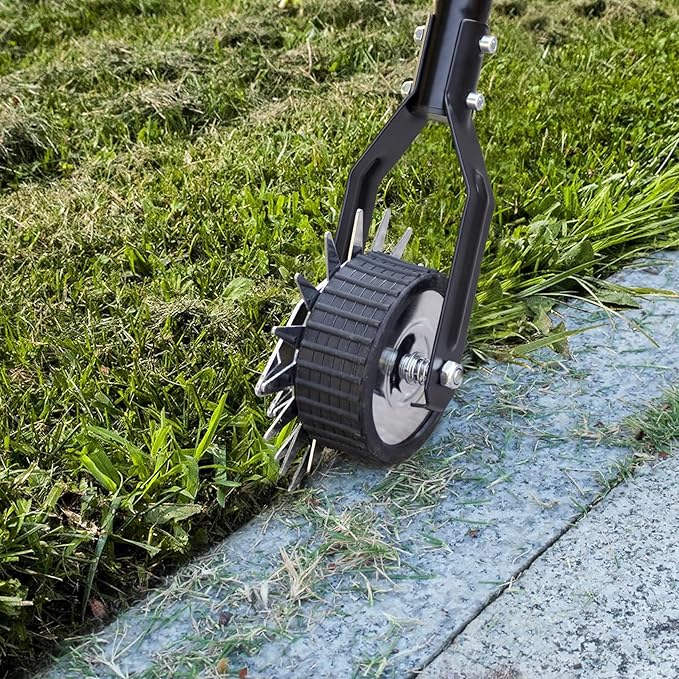 Wheel Rotary Lawn Edger - Manual Grass Edger with Long Handle (66.9 Inch), Adjustable for Landscaping, Garden, Yard