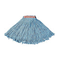 Rubbermaid Commercial Commercial Premium Cut-End 16-Ounce Blend Mop, Fast Drying Strands, Orange Headband, Blue, Heavy Duty Wet Mop for Floor Cleaning Office/School/Stadium/Bathroom