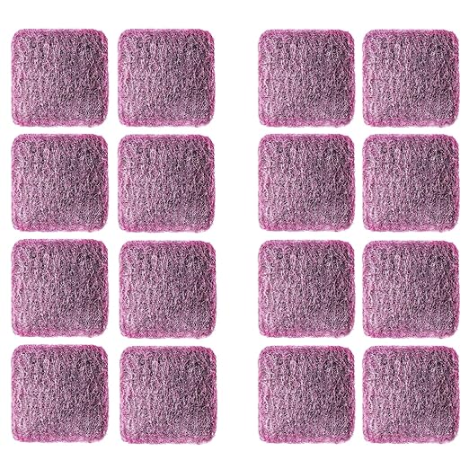 16-Pack Steel Wool Scrubber Pre-Packaged soap Dispense Units 0000 Steel Wool Pads Suitable for Outdoor Travel and Individual Packaging of Glass cookware for Stove Racks scouring Pads