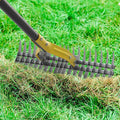 Thatch Rake, 51" Heavy Duty Metal Dethatcher Rake with 15" Wide Double-Edged Sharp Tines Thatch Rakes for Lawns,Dead Grass Removal,Soil Loosening,Lawn Care, Dethatching,Yard,Garden