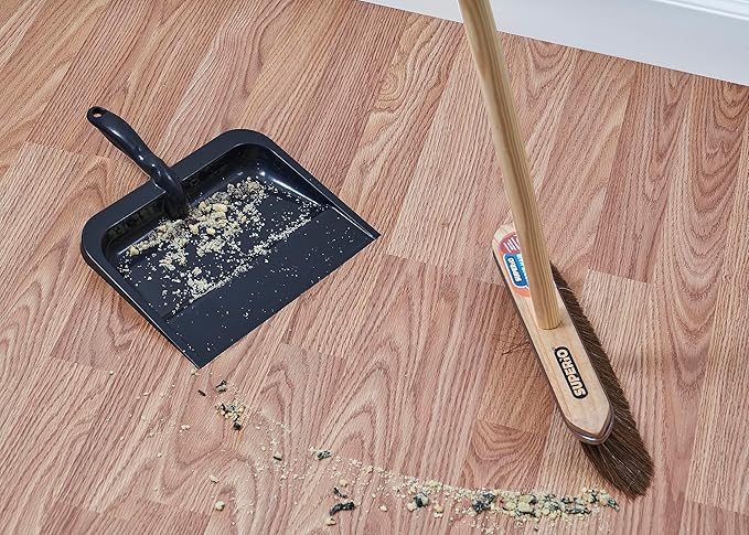 Superio Kitchen and Home Horsehair Broom with Wood Handle, Fine Premium Bristles - Heavy Duty Household Broom Easy Swiping Dust and Wisp Floors and Corners 2-Pack