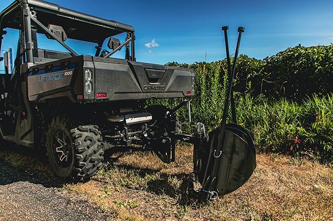 MotoAlliance Impact IMPLEMENTS® Tree Spade for ATV UTV and Garden Tractors. Plant Rows of Trees on a Small Farm or Acreage Site.