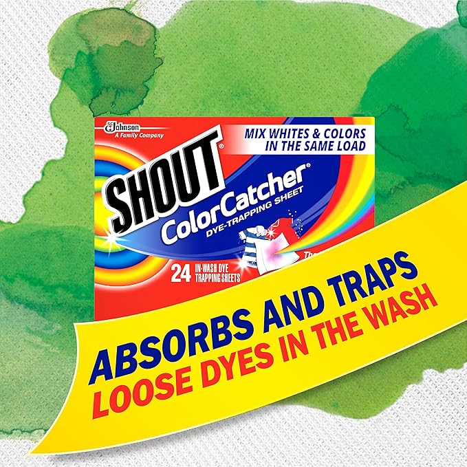 Shout Color Catcher Sheets for Laundry, Allow Mixed Washes, Prevent Color Runs and Maintain Original Clothing, 24 Count (Pack of 12)