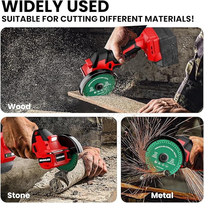 Cordless Cut Off Tool Compatible with Milwaukee 18V Battery, 18,000 RPM Brushless Motor, 4" Blades (2pcs) with Dust Cover, 1.2mm Max Blade Thickness for Wood/Metal/Plastic【BATTERIES NOT INCLUDED】