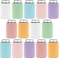 Blank Beer Can Cooler Sleeves (14-Pack) Soft Insulated Beer Cozy for Cans - HTV Friendly Plain Coolies in Bulk for Beer Cans & Bottles - Can Cozy Sublimation Blanks for Vinyl Projects & Wedding Favors