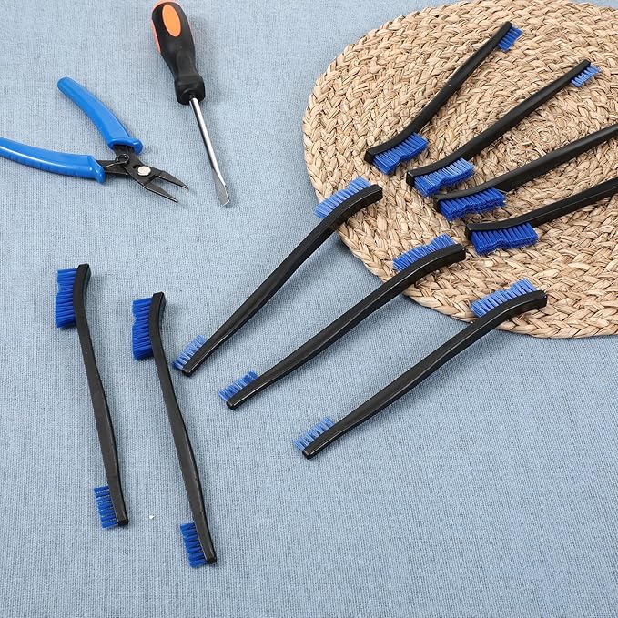 9Pcs Double-Ended Cleaning Brushes Set Nylon All Purpose Clean Brush Small Detailing Crevice Brush Mini Stiff Bristles Brushes for Kitchen Sink Bathroom Gaps Corner Small Space