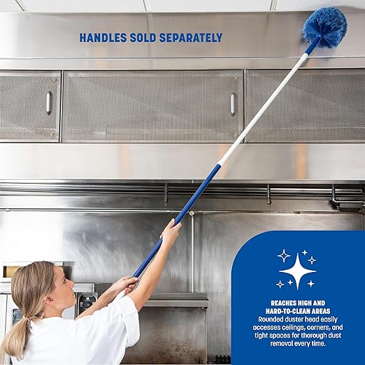 SPARTA Flo-Pac Rounded Duster Cleaning Duster with Electrostatically Charged Bristles for Cleaning, 9 X 7 X 7 Inches, Blue, (Pack of 12)