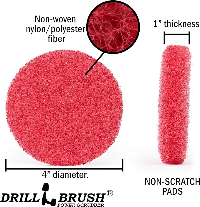 Drill Scrubber - Drill Brush Power Scrubber Pads - Bathroom - Drill Pad Attachments - Cleaning Pads - Shower Door - Baseboard - Bathroom Sink - Shower Cleaner - Flooring - Hard Water Stain Remover